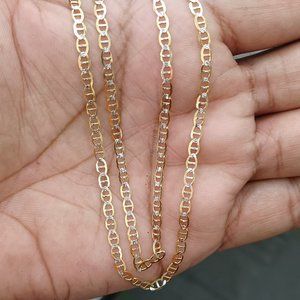 14kt solid gold mariner chain 18 inches